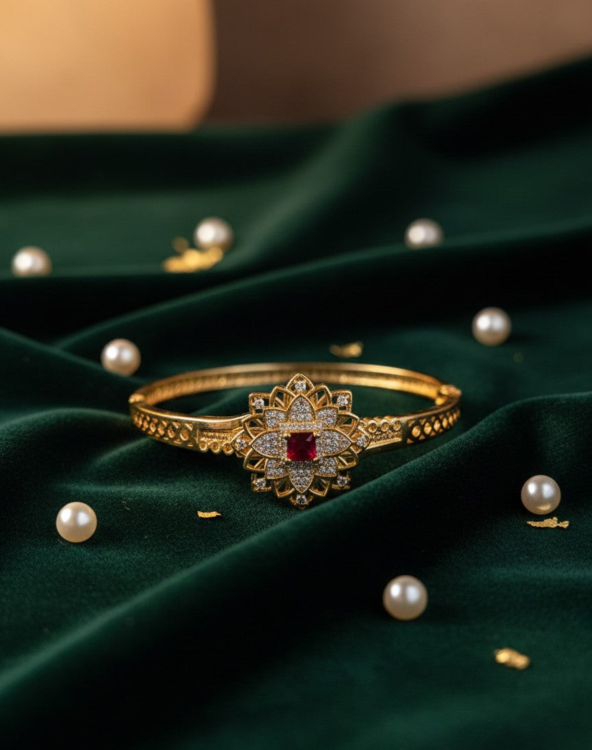 Scarlet Bloom Statement Bangle