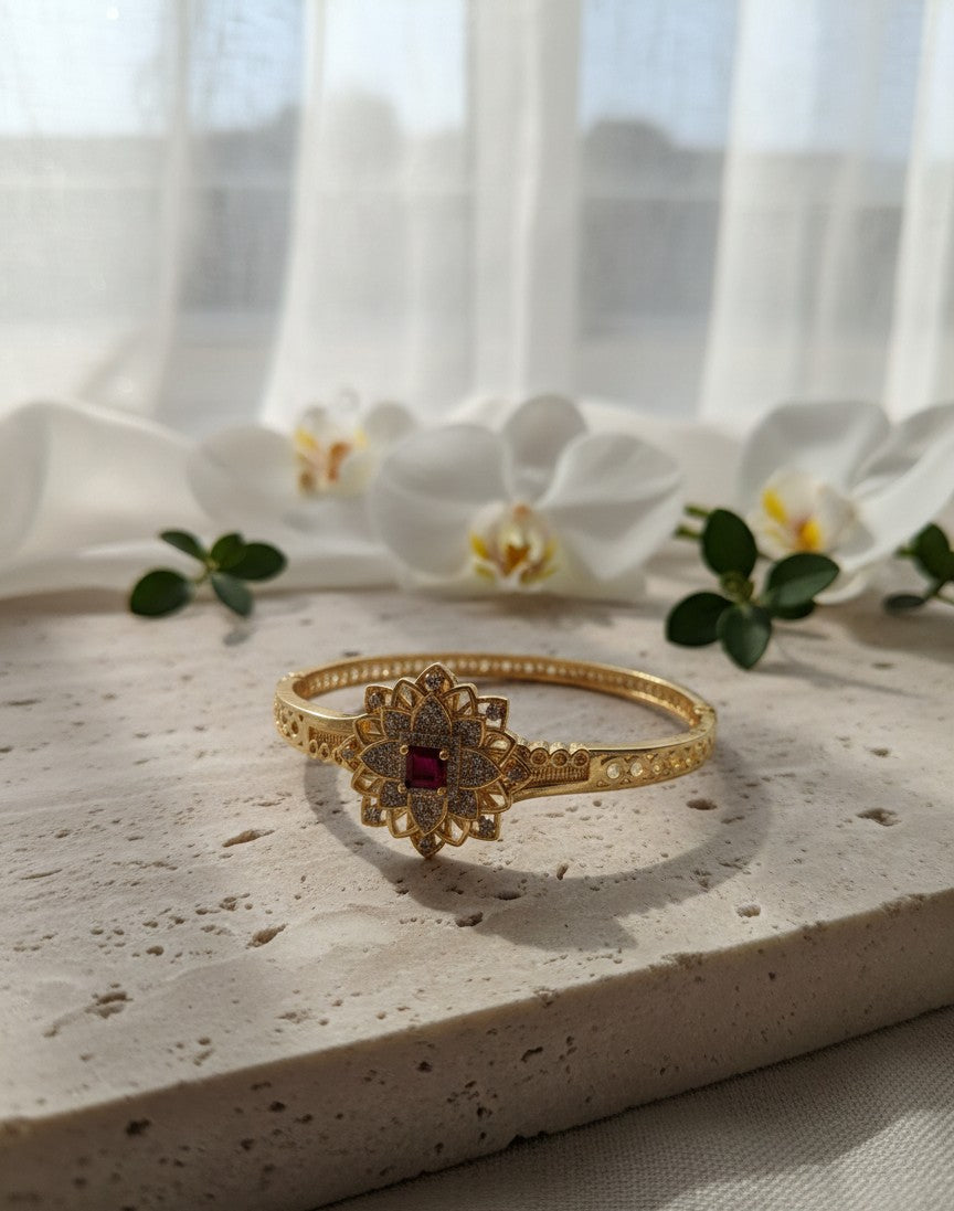 Scarlet Bloom Statement Bangle