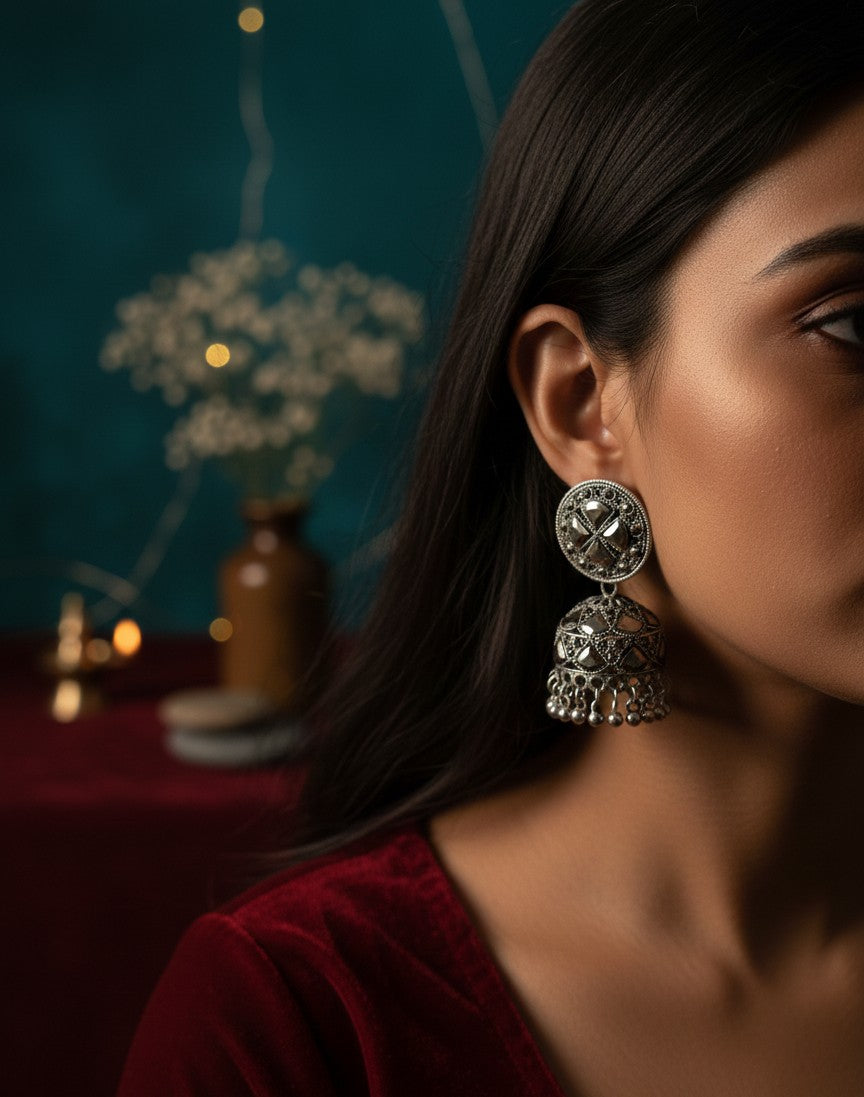 Silver Mirror Ear rings