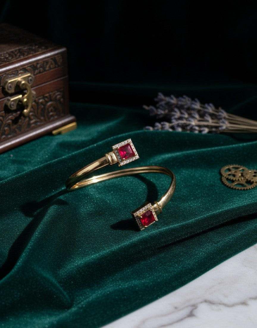 Ruby Square Open Cuff