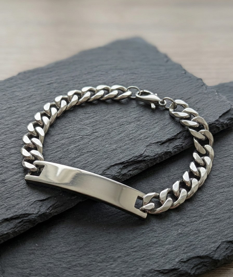Matte Black Curb ID Bracelet