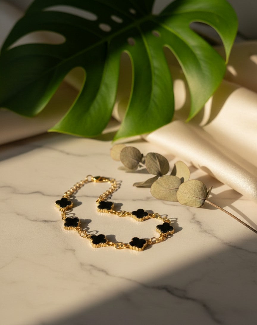 Royal Gold-Plated Ruby Floral Bracelet