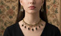 Regal Noir Gold Choker & Earring Set