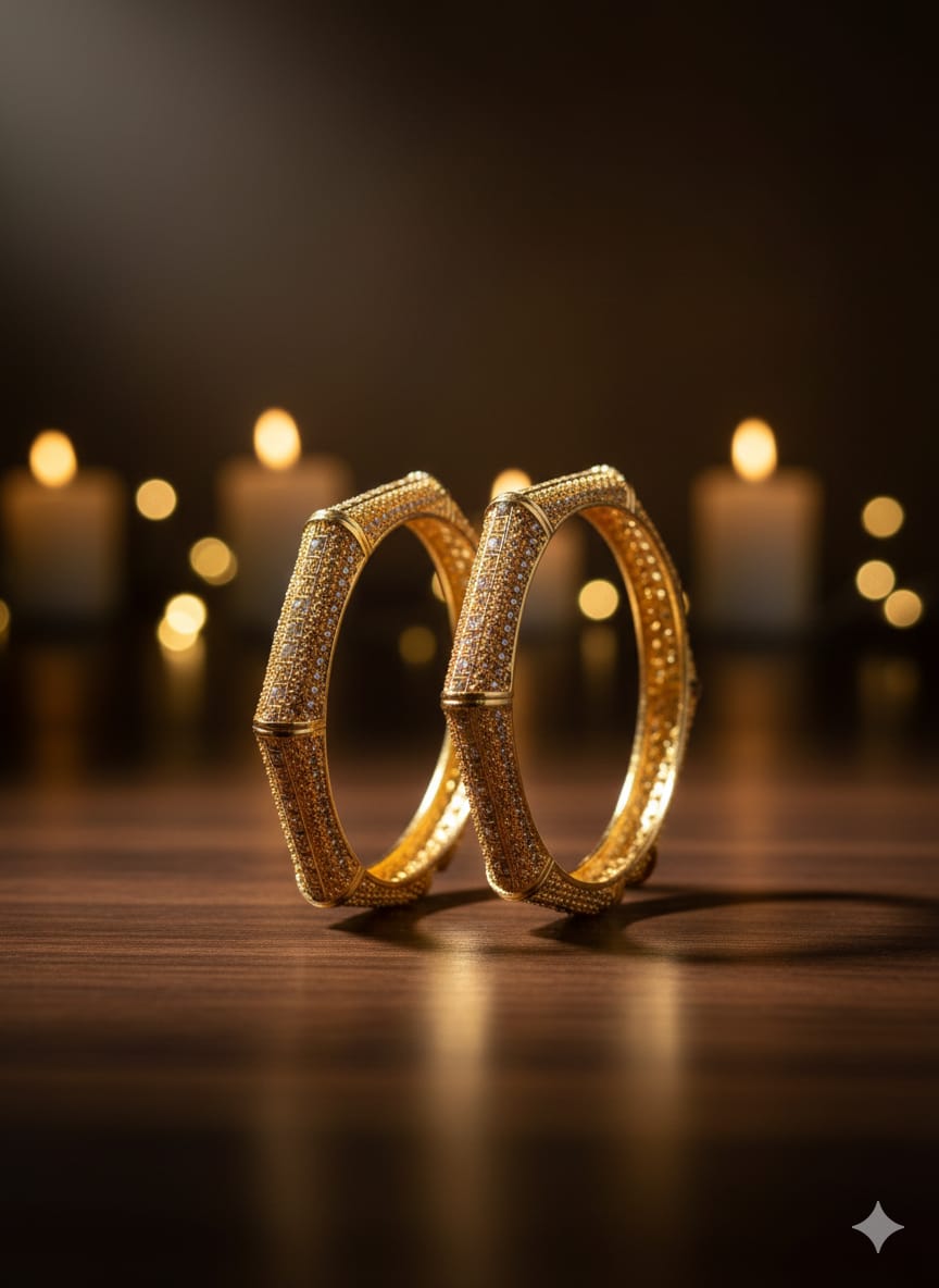 Gold Plated Stylish Bangles Set