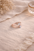 Rose Gold Double Layer Zircon Ring